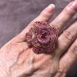 $148 Kate Spade Scarlet Blooms Rosy Statement Ring 8